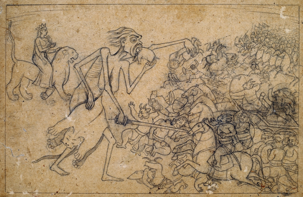 Kali emerges from Devi