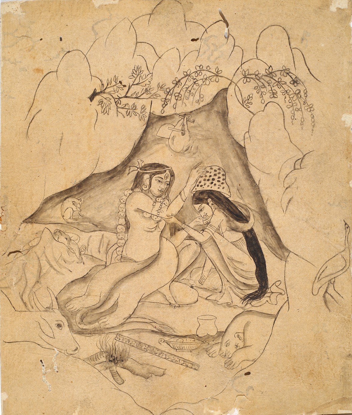Shiva and Parvati as divine lovers